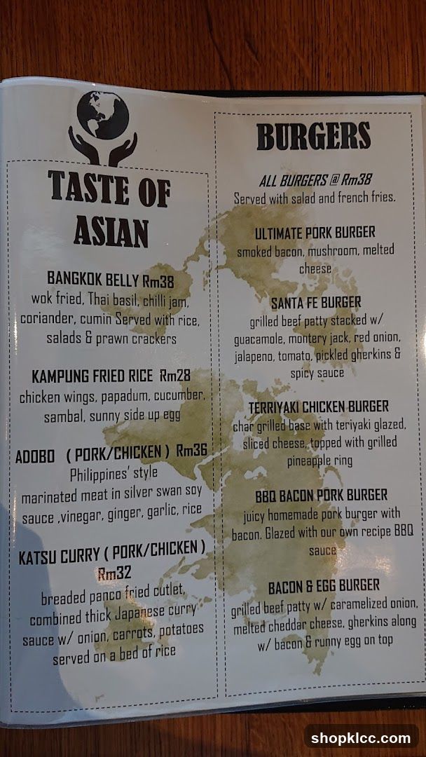 Taste of Asian Menu