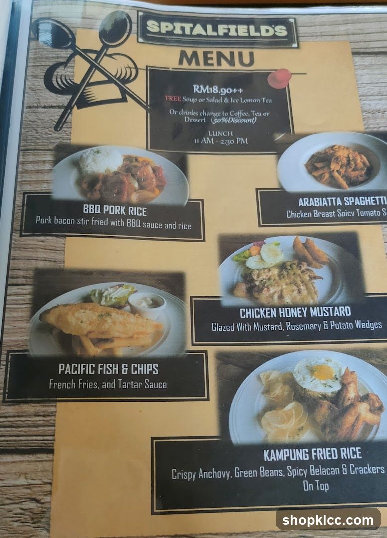 Spitalfield's Menu