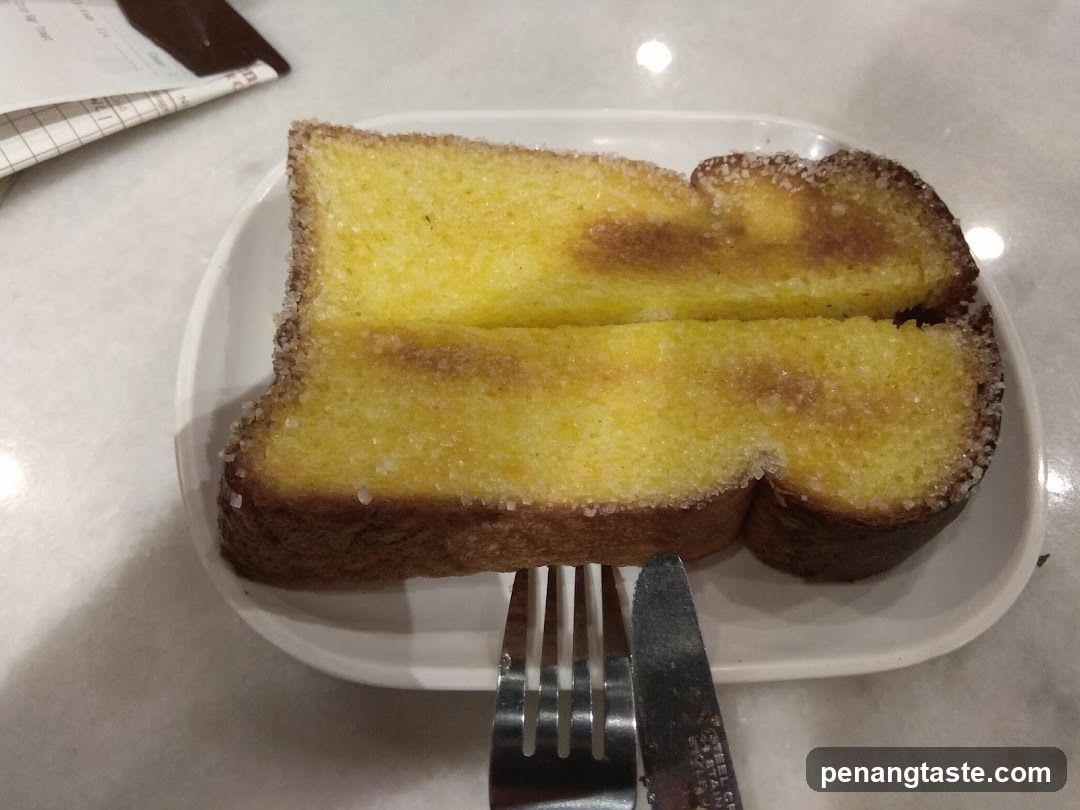 Sugar-dusted toast slices