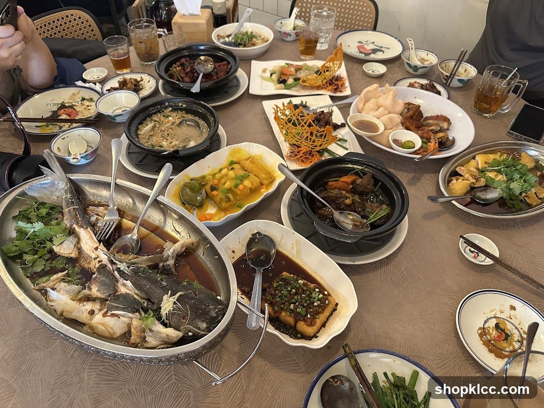 Table with various dishes