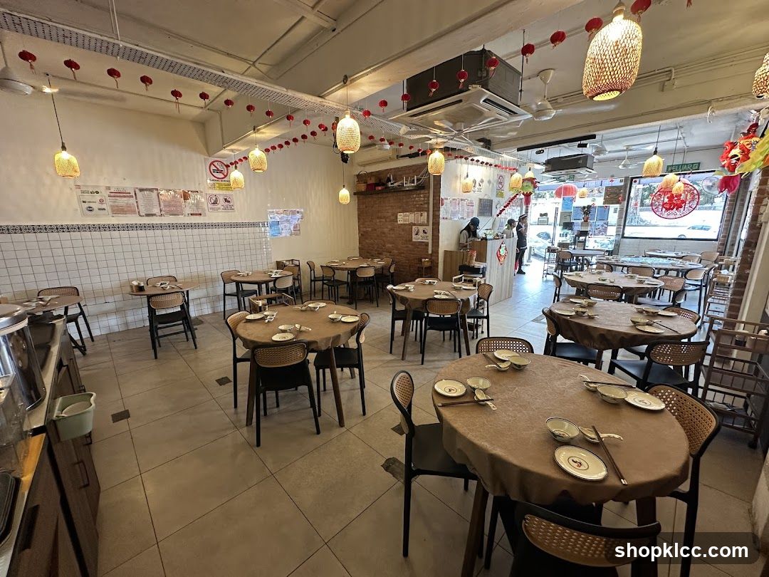 Restaurant Interior with Round Tables