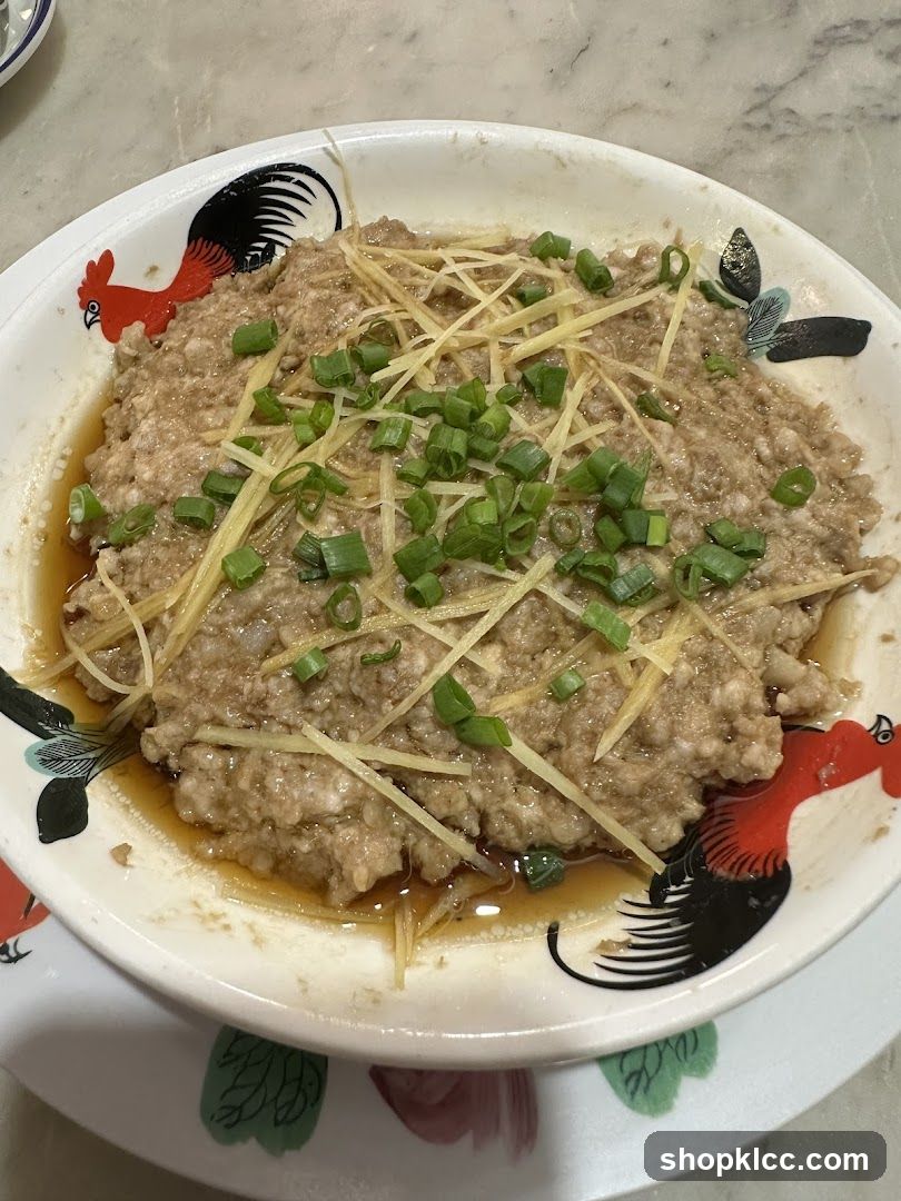 Steamed Minced Pork with Ginger and Scallions