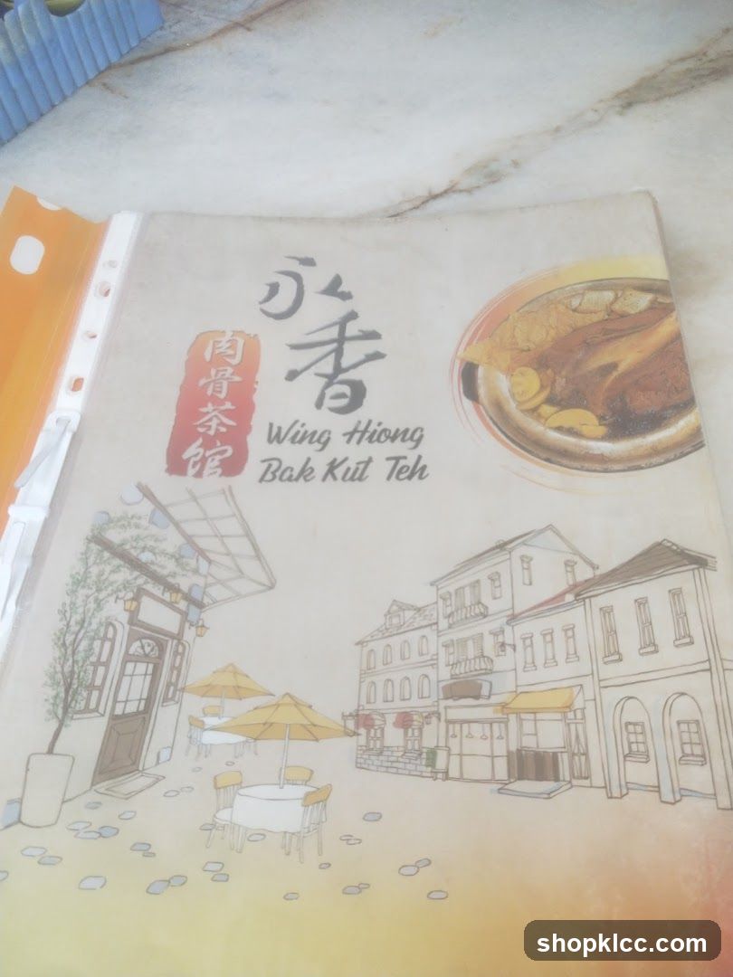 Wing Hong Bak Kut Teh Menu Cover