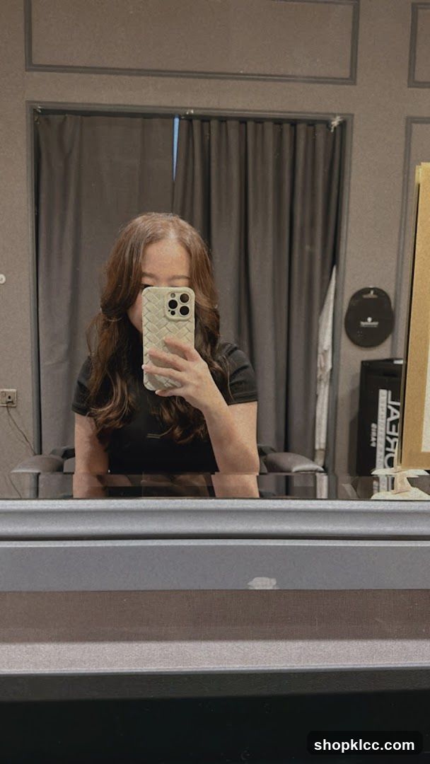 Mirror selfie in a salon or beauty room