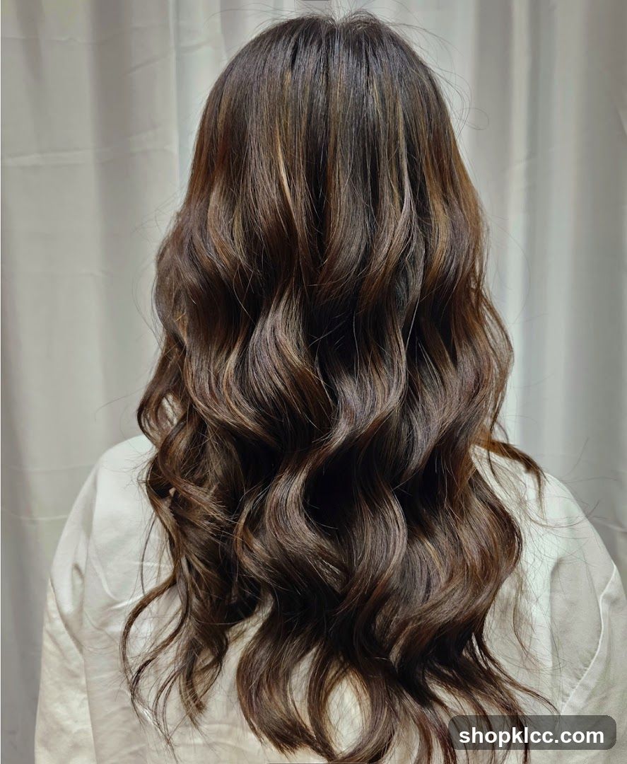 Wavy Brown Hair Back View