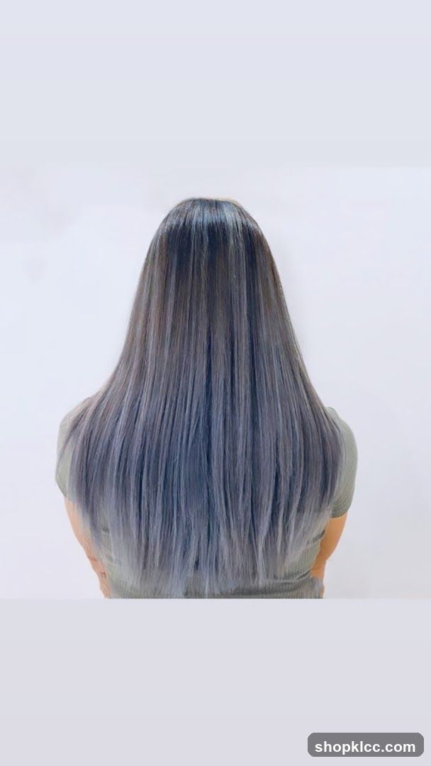 Back view of person with long hair