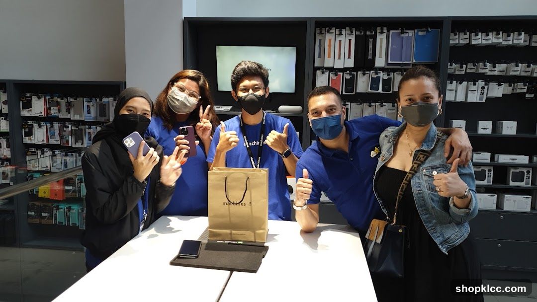 Group of people in a tech store