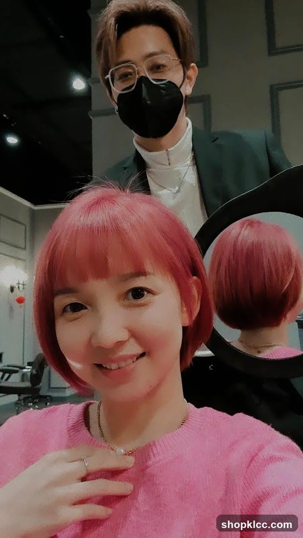 Salon Interior with Pink Hair