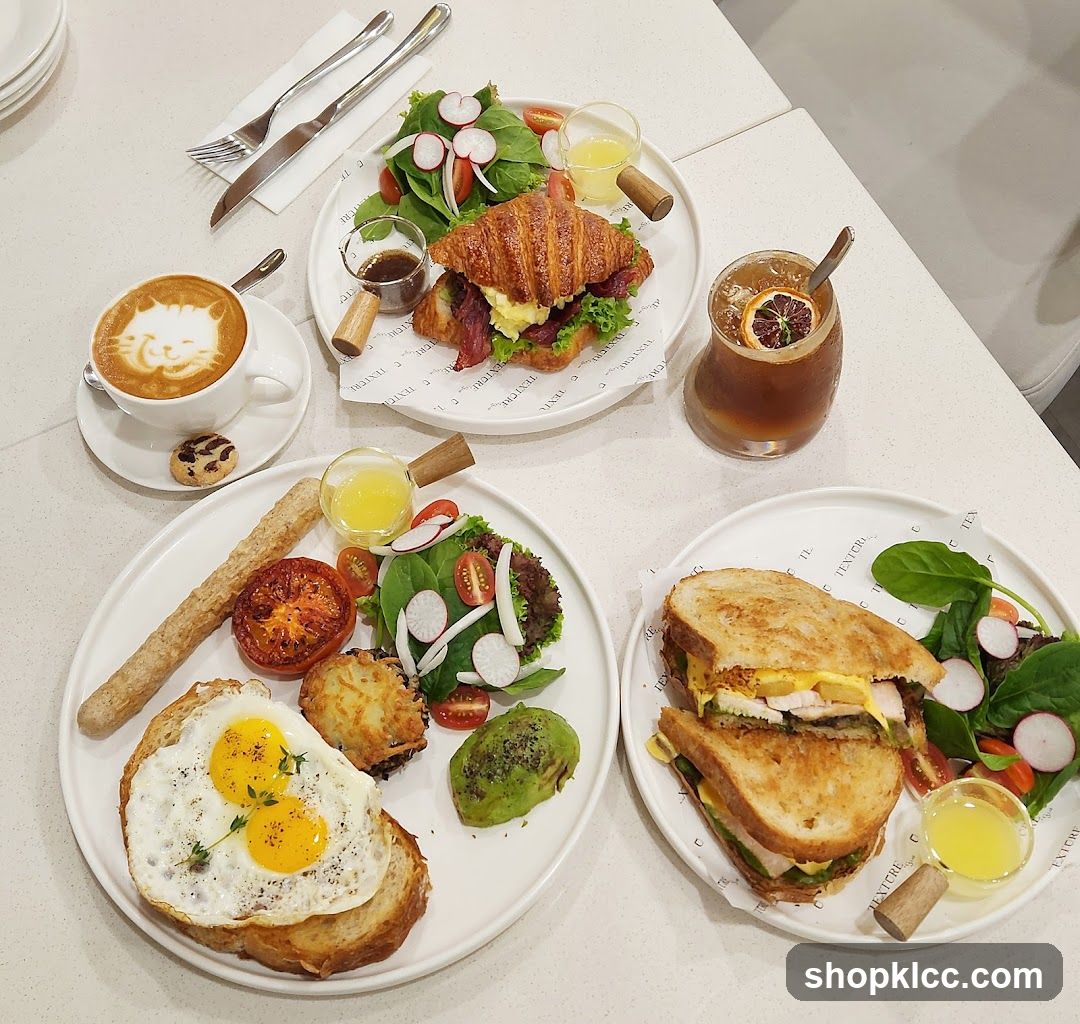 Breakfast Spread on White Table