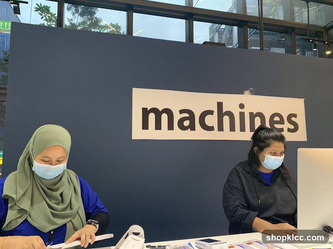 machines staff at desk