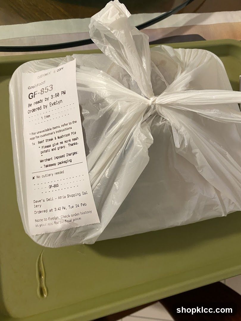 Takeout Order Receipt and Bag