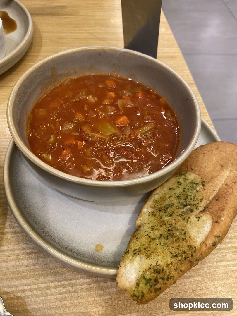 Soup and Garlic Bread