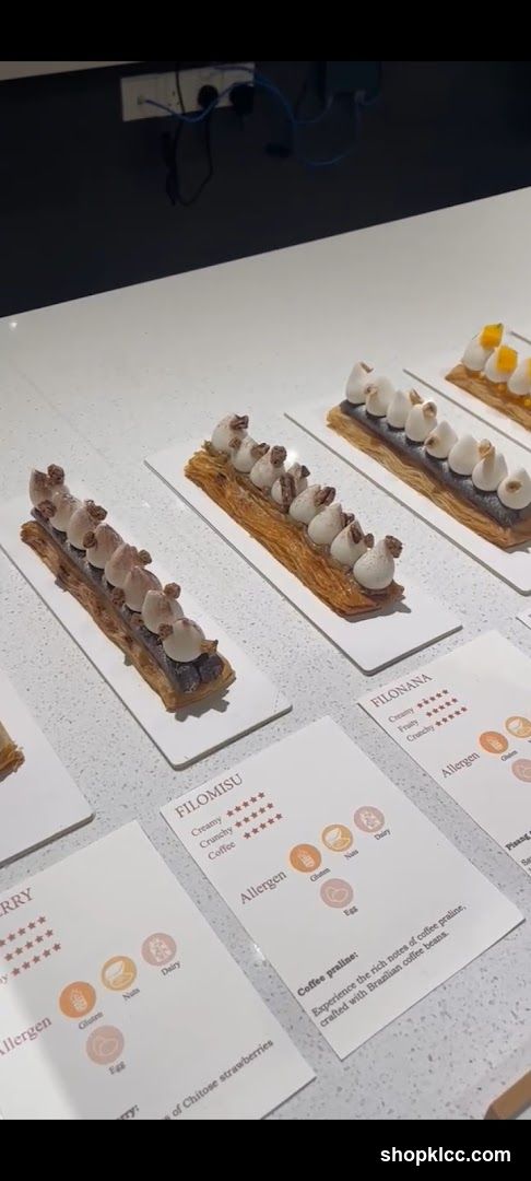 Dessert Display with Info Cards