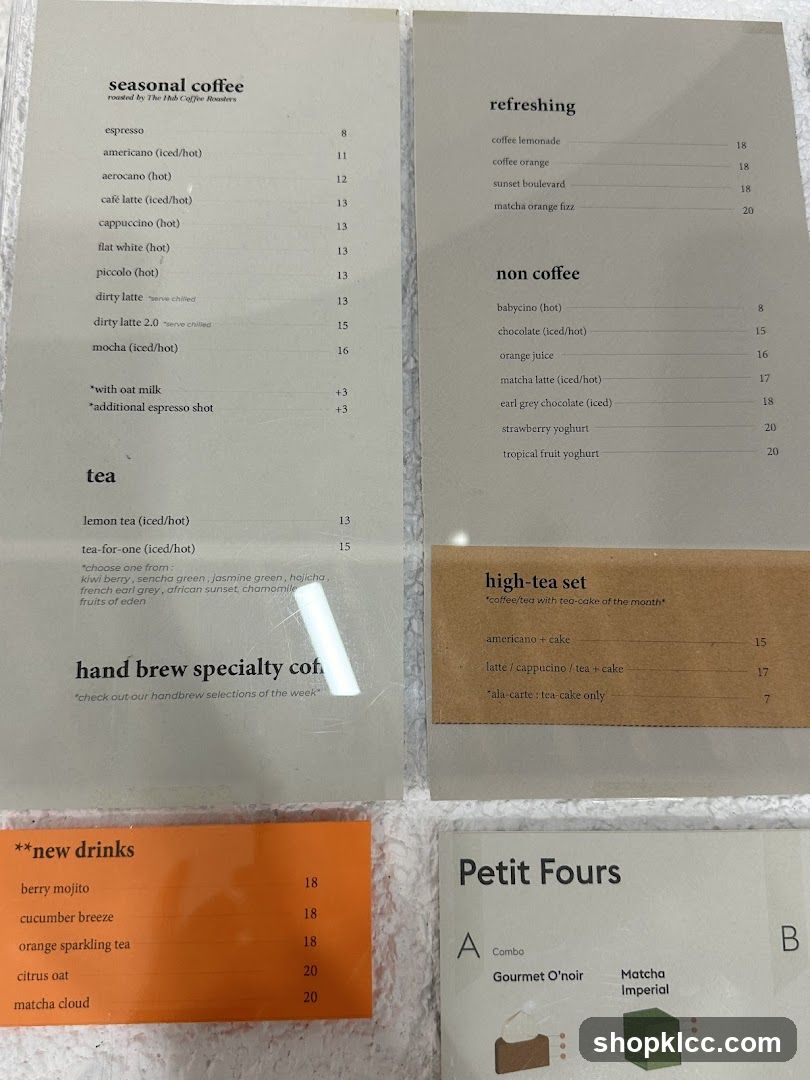Coffee Shop Menu Display