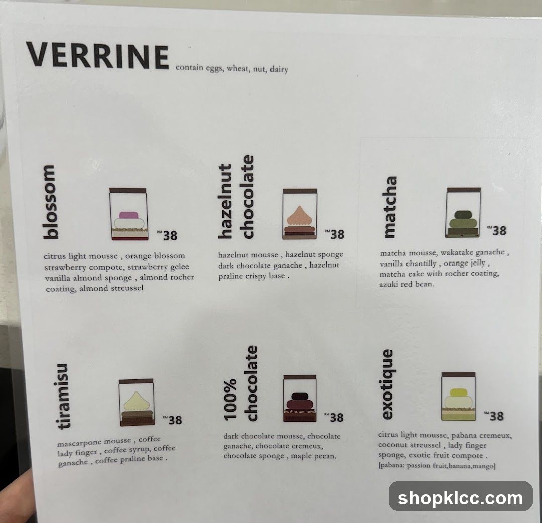 Verrine Menu Board