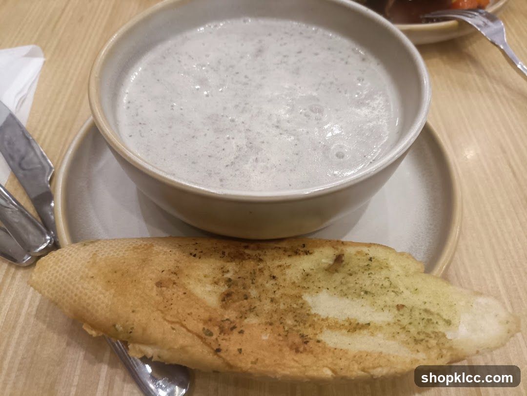 Soup and Garlic Bread