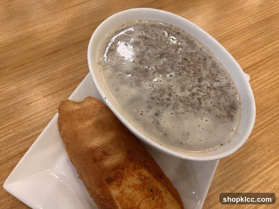 Creamy Soup with Fried Breadstick