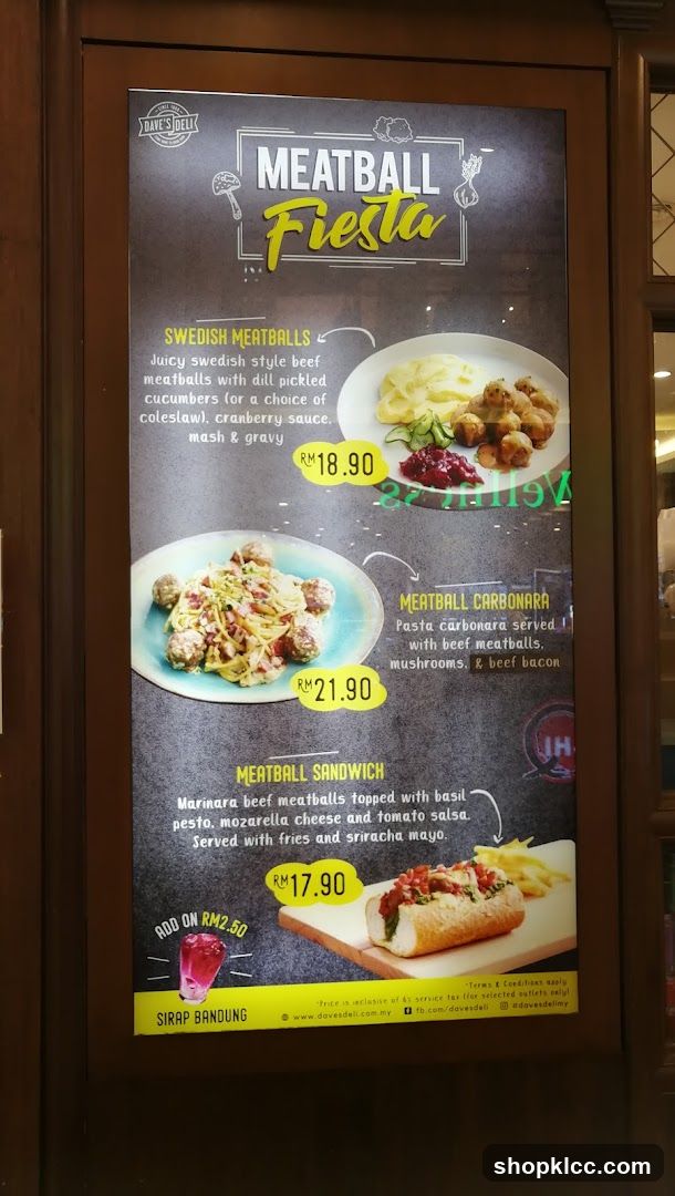 Meatball Fiesta Menu Board
