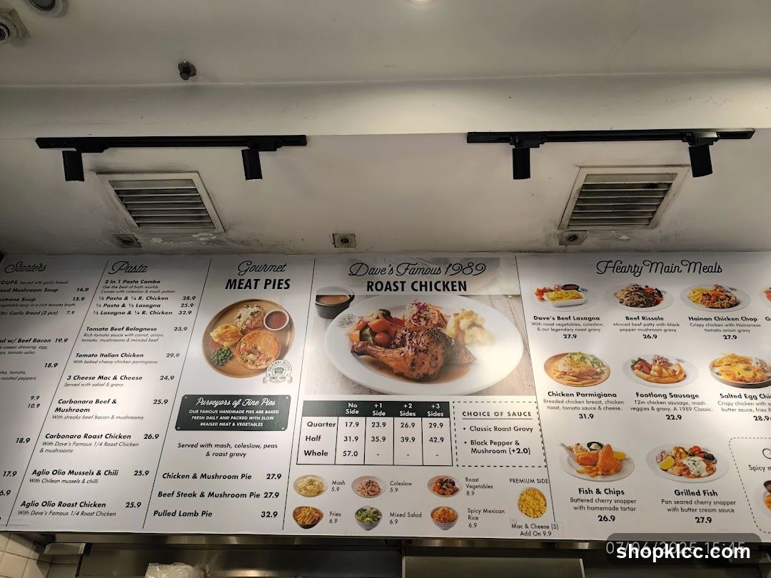 Dave's Famous Roast Chicken Menu Board