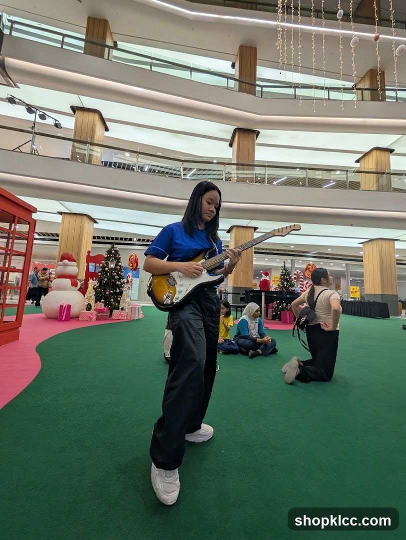 Guitarist in Mall Interior