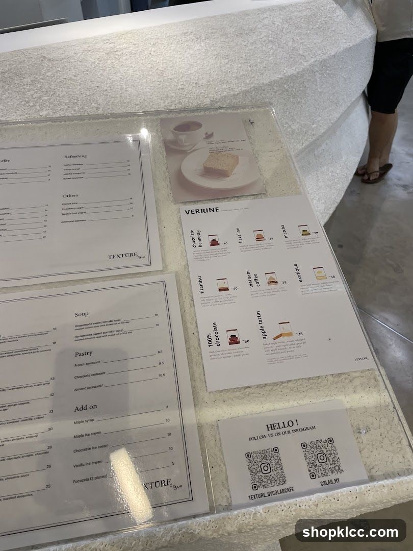 Coffee Shop Menu Display