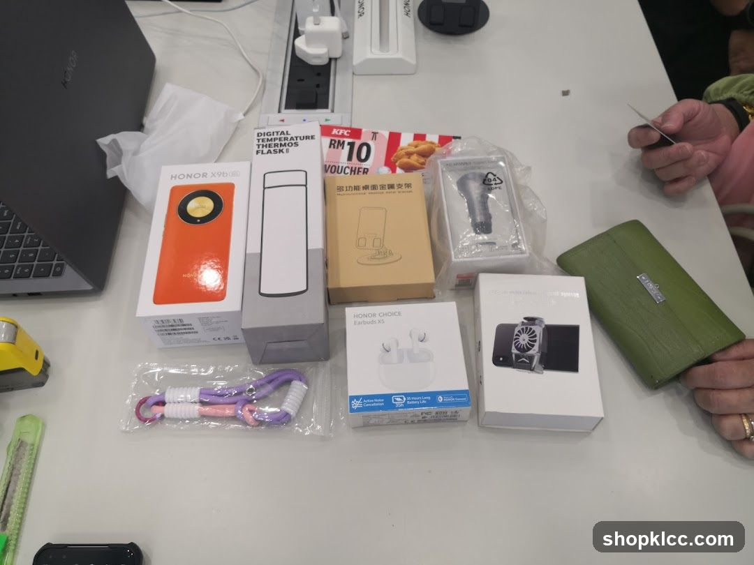 Table of Electronics and Accessories