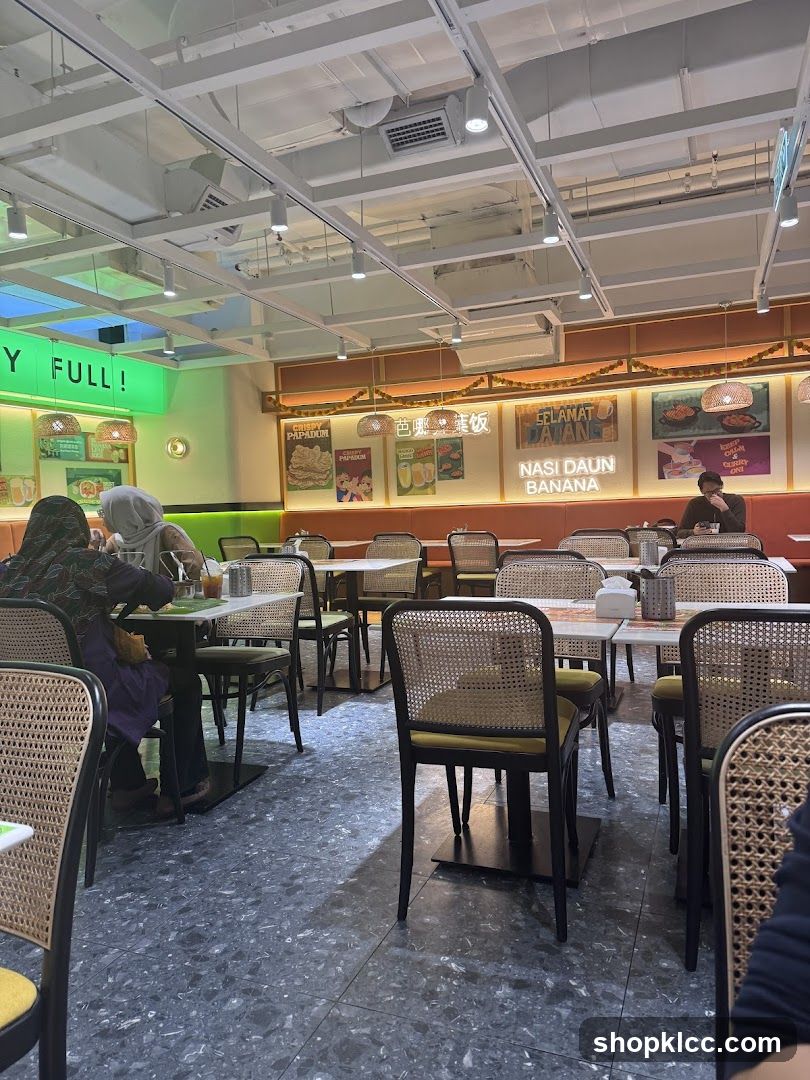 Restaurant Interior with Dining Tables and Decorative Wall Art