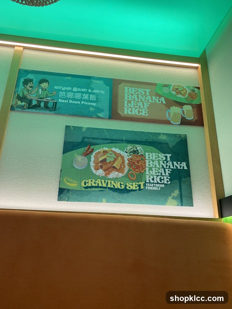 Banana Leaf Rice Menu Display
