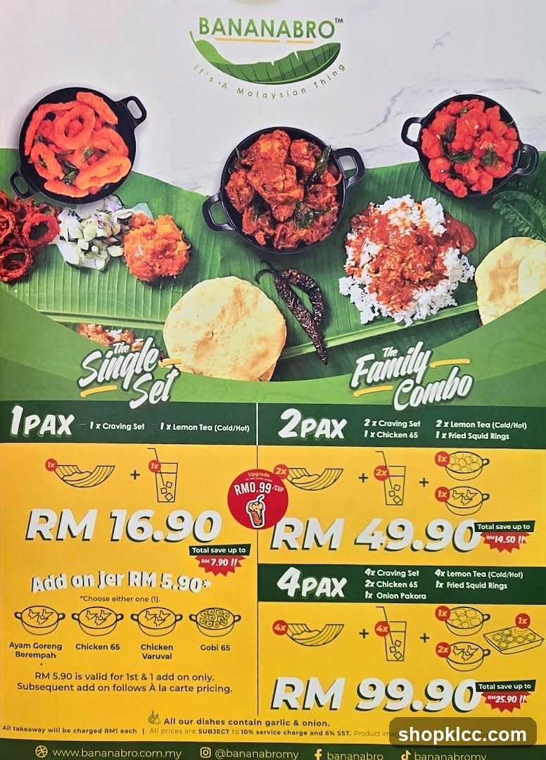 Bananabro Menu Flyer