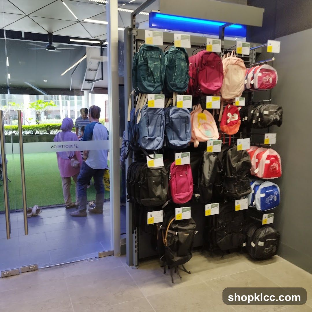 Backpack Display in Store Entrance