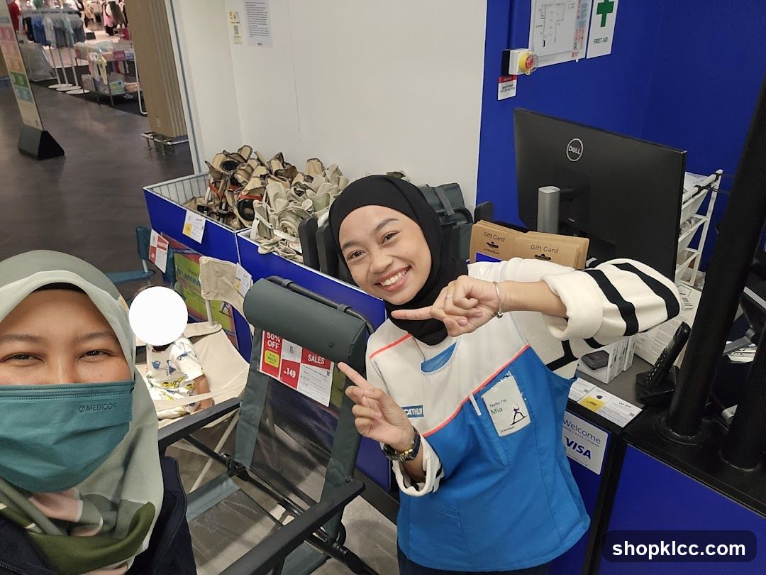 Staff at checkout counter