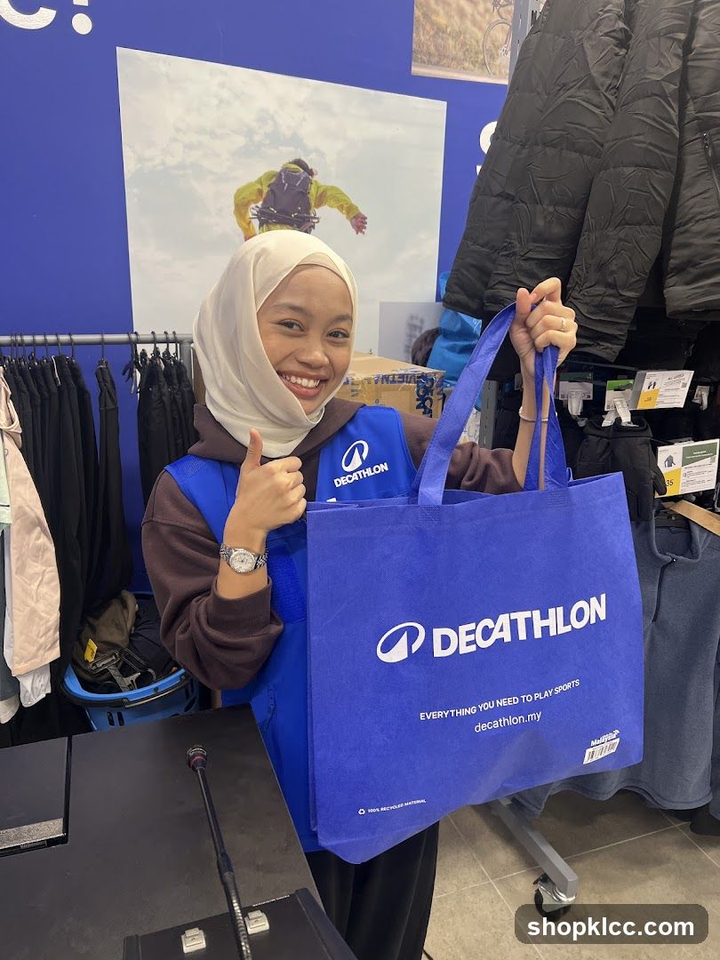 Decathlon Store Interior with Staff Member