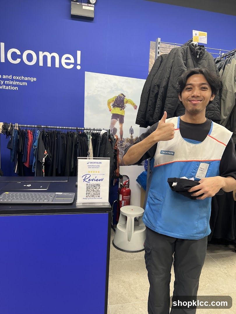 Decathlon Store Interior with Staff Member