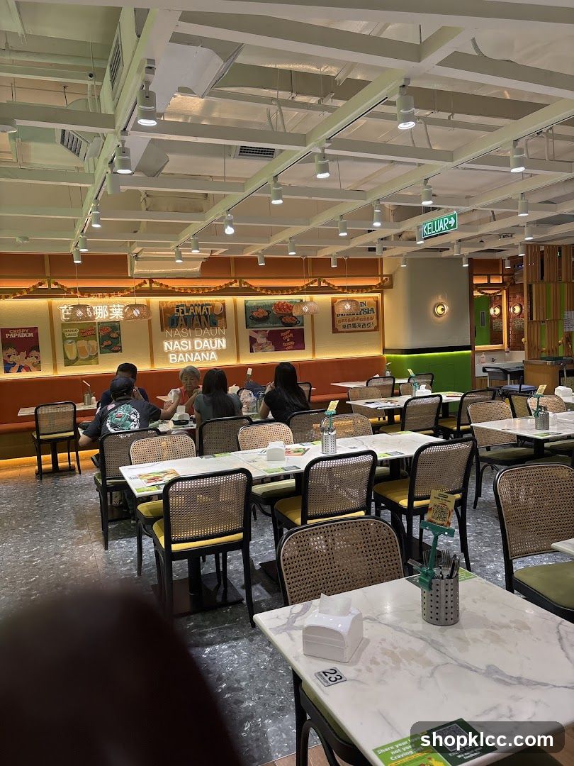 Restaurant Interior with Dining Tables and Decorative Wall Art