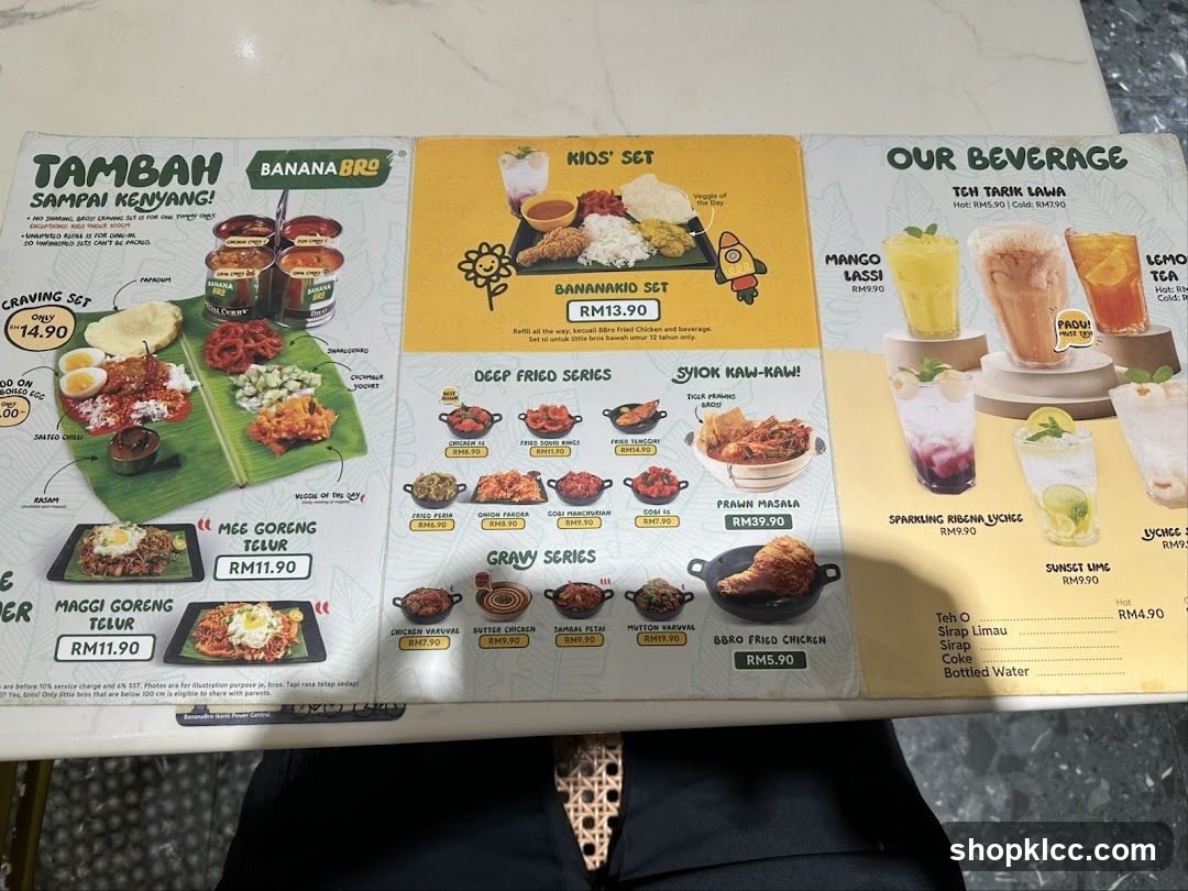 Banana Bros Menu