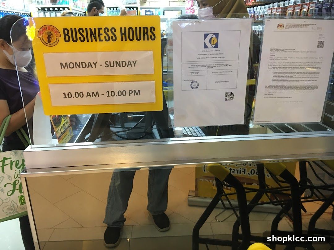 Storefront with Business Hours Sign