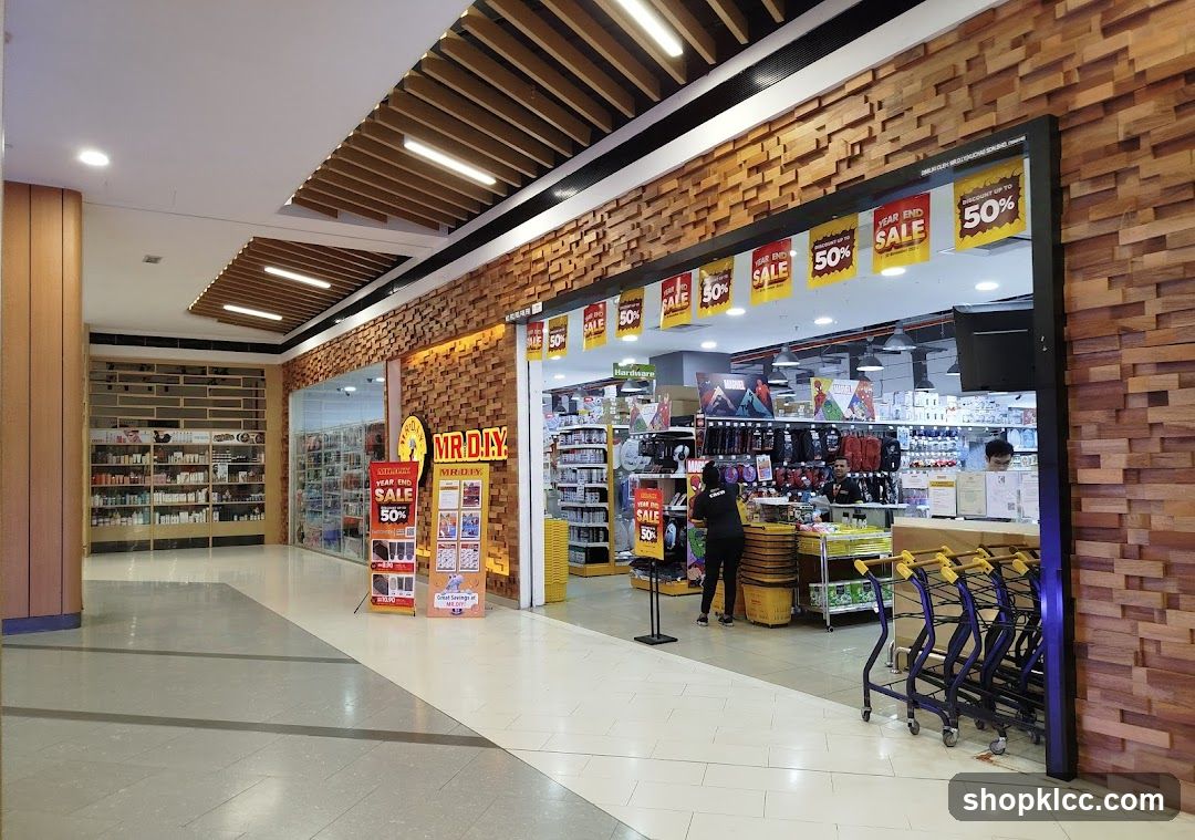 Store Interior with Sale Banners and Shopping Carts