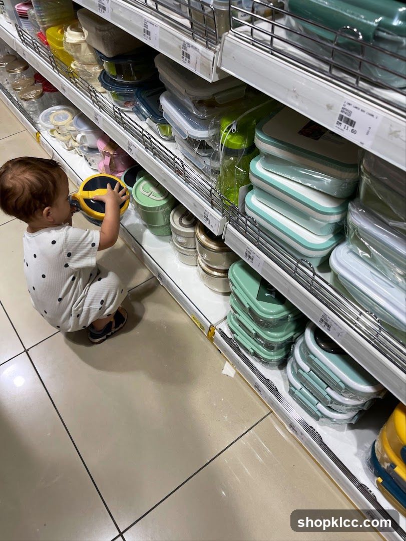 Toddler in Supermarket Aisle