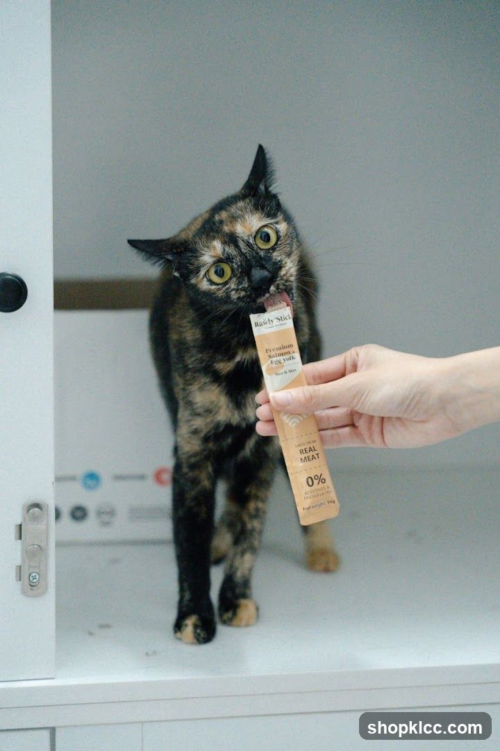 Cat Eating Treat