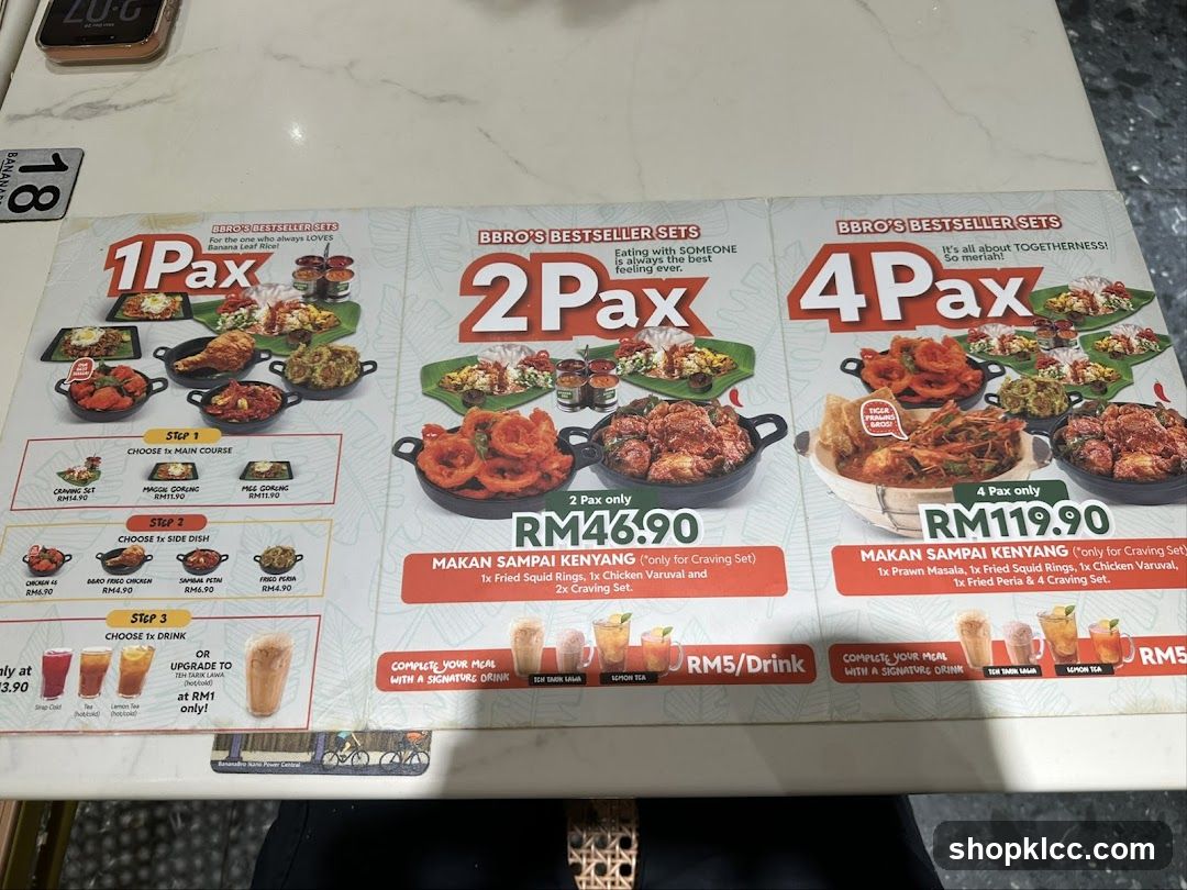BBRO's Best Seller Sets Menu