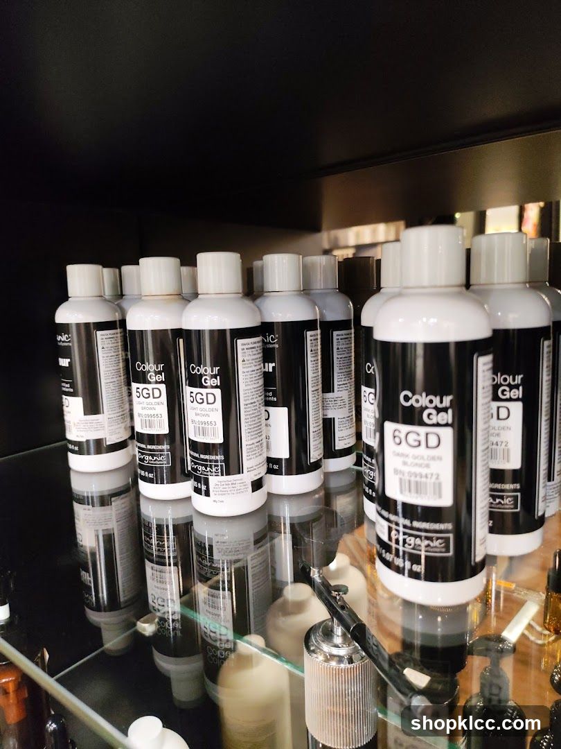 Hair Color Gel Bottles Display