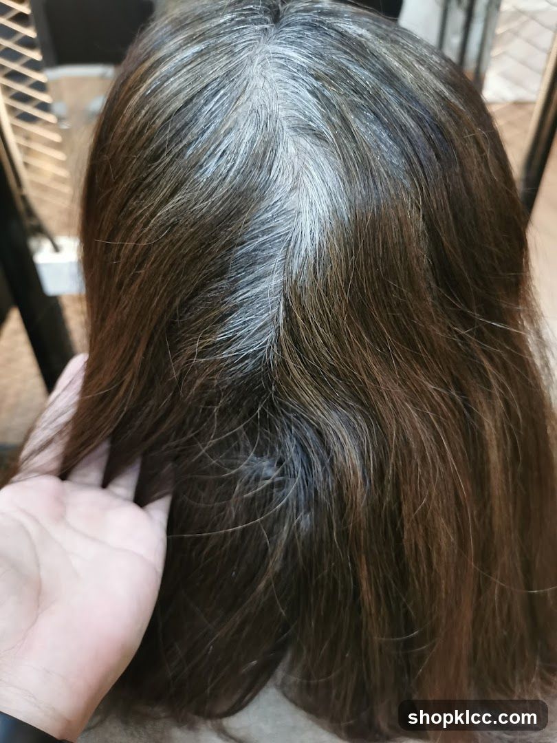 Hair with gray streaks