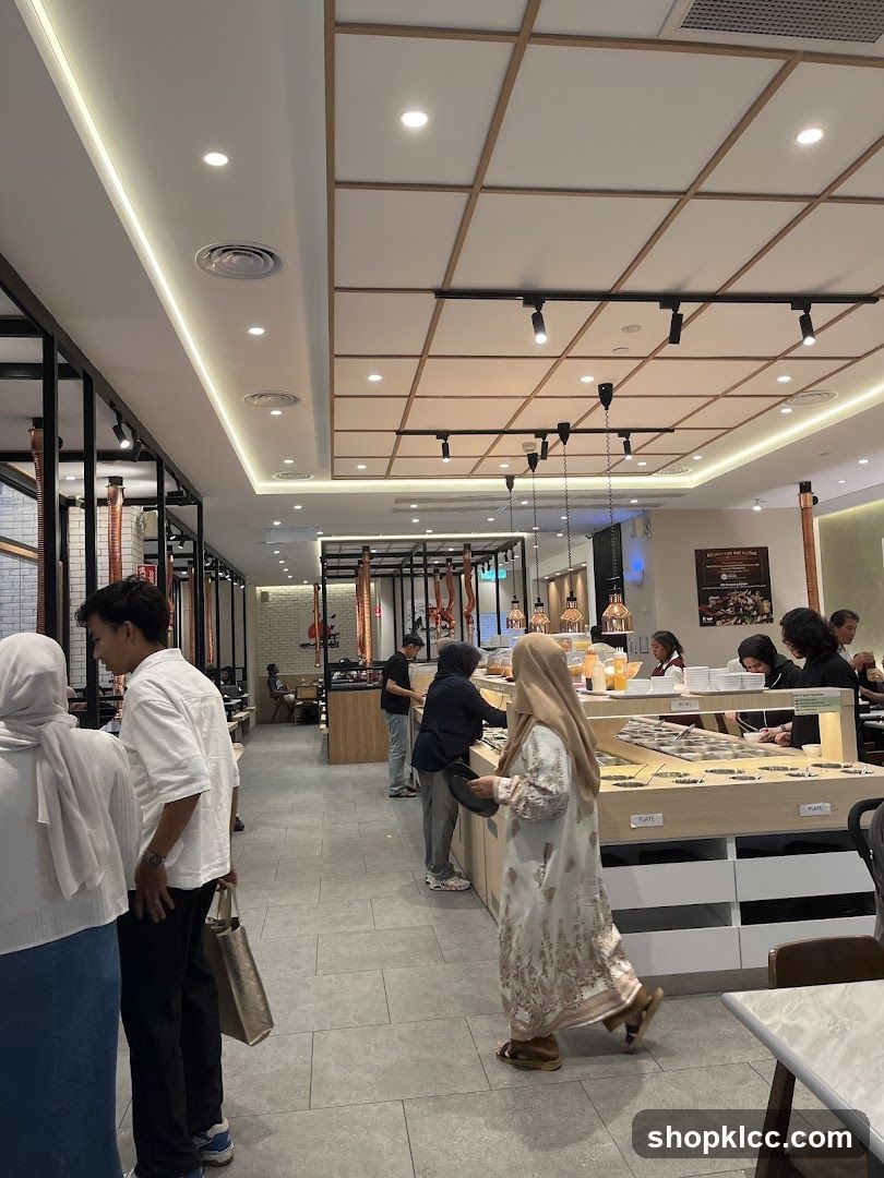 Interior of a modern restaurant or food hall