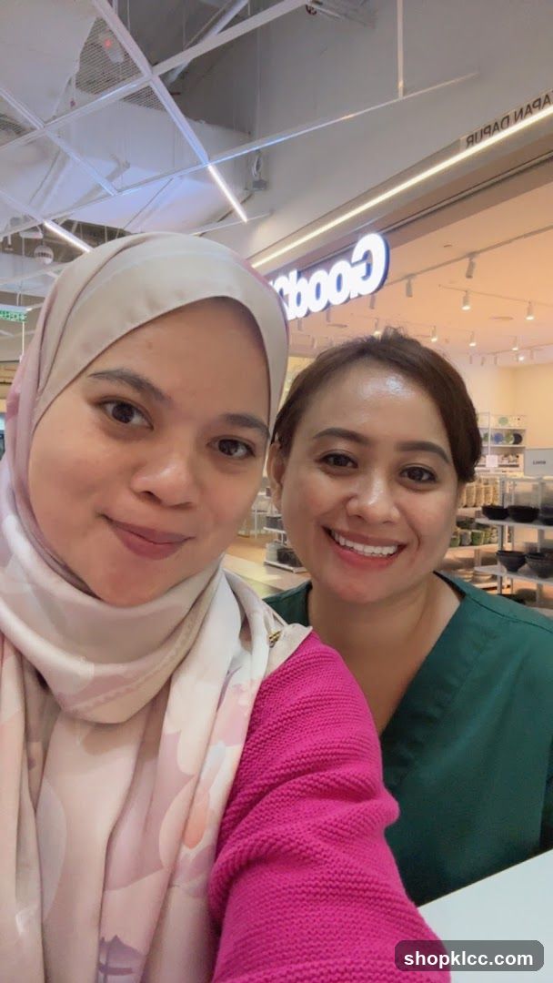Two women in a store interior