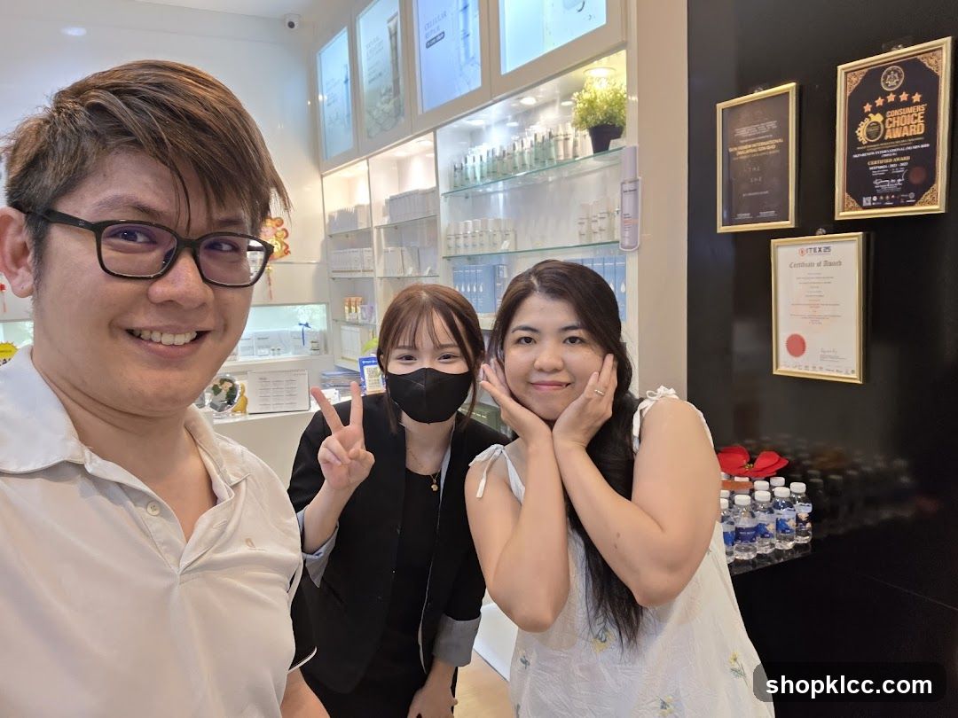 Beauty Salon Interior with Staff and Customers