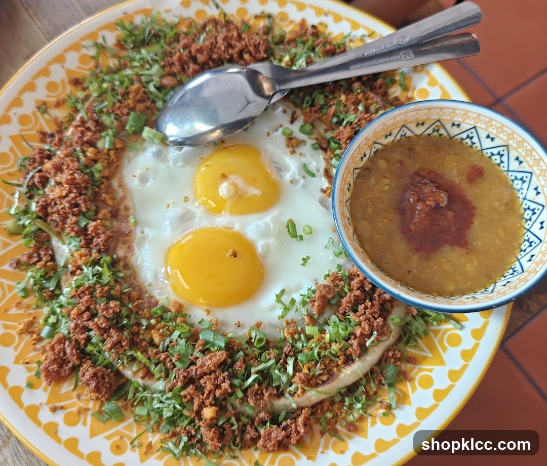 Egg dish with garnish and sauce