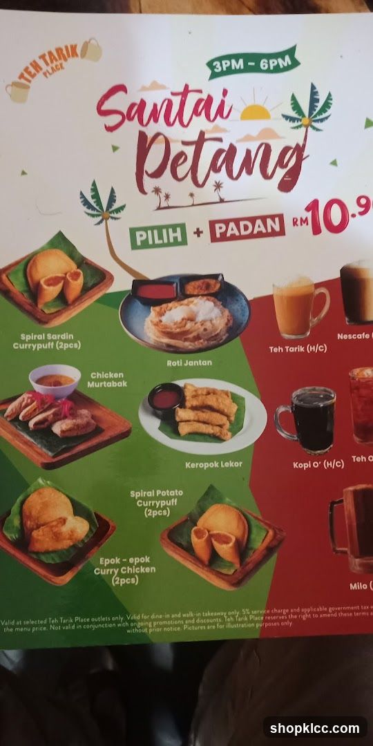 Teh Tarik Place - Santai Petang Menu