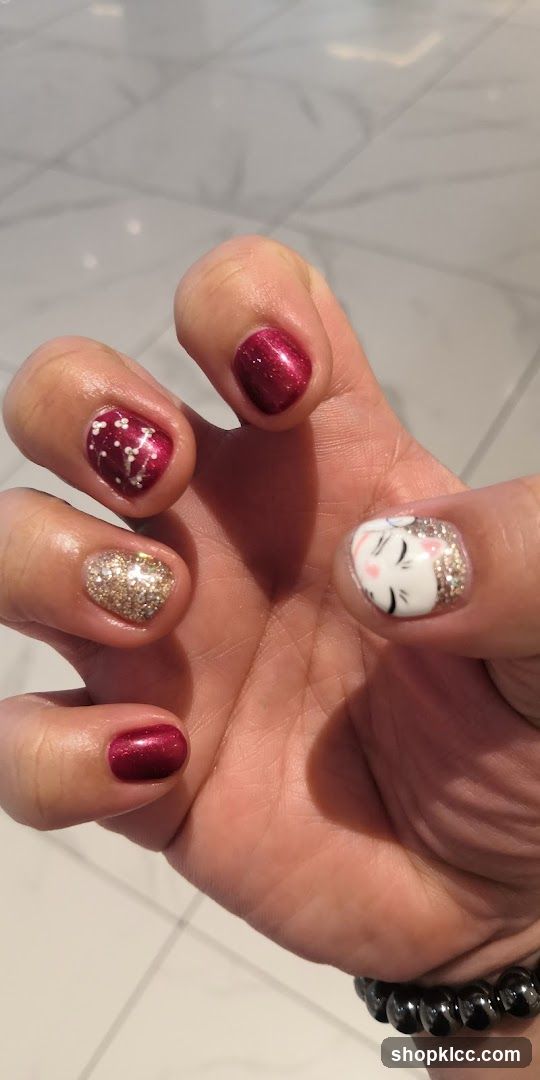 Hand with decorated nails