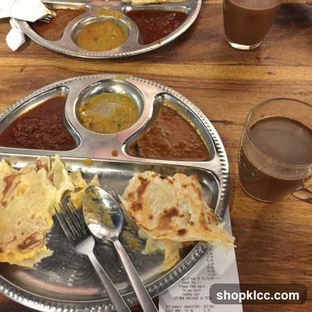 Thali Meal with Flatbread and Chutneys