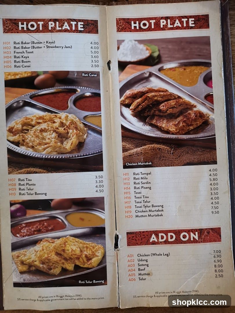 Hot Plate Menu